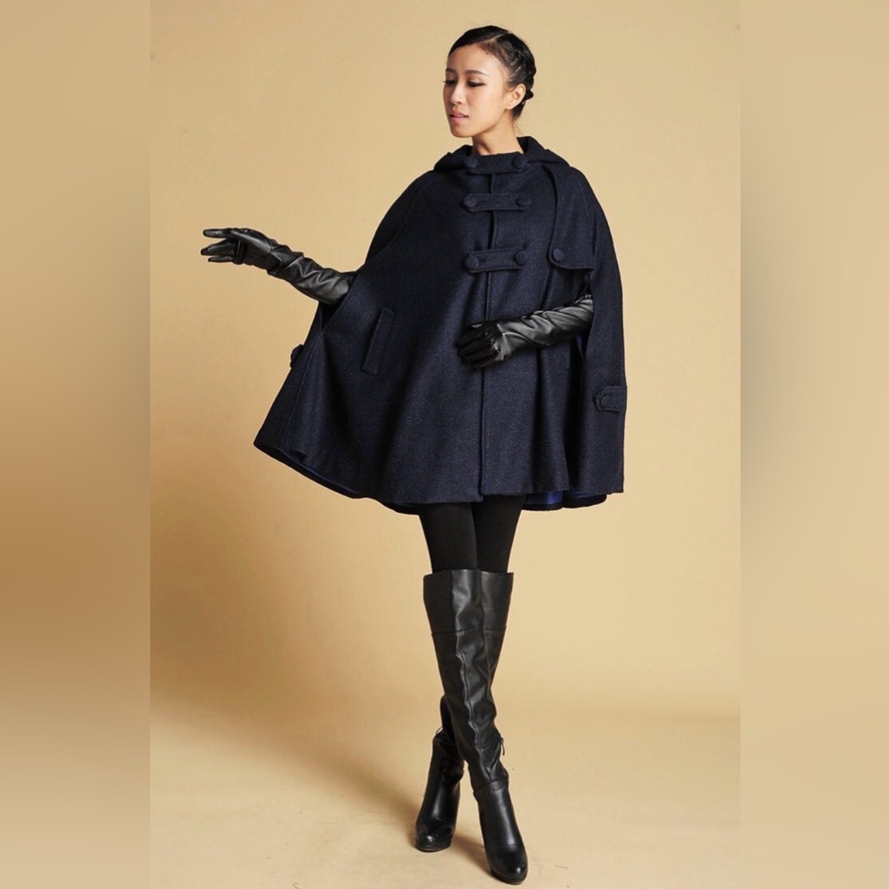 Wool hooded Calvin Klein Cape size XL - Picture 7 of 13